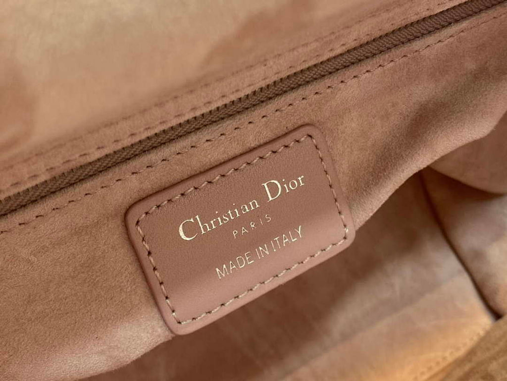 Dior M0565 Medium Lady Dior Bag  Blush Cannage Lambskin Silver