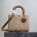 Dior M0565 Medium Lady Dior Bag Brown Graphic canvas - Default Title - View 1