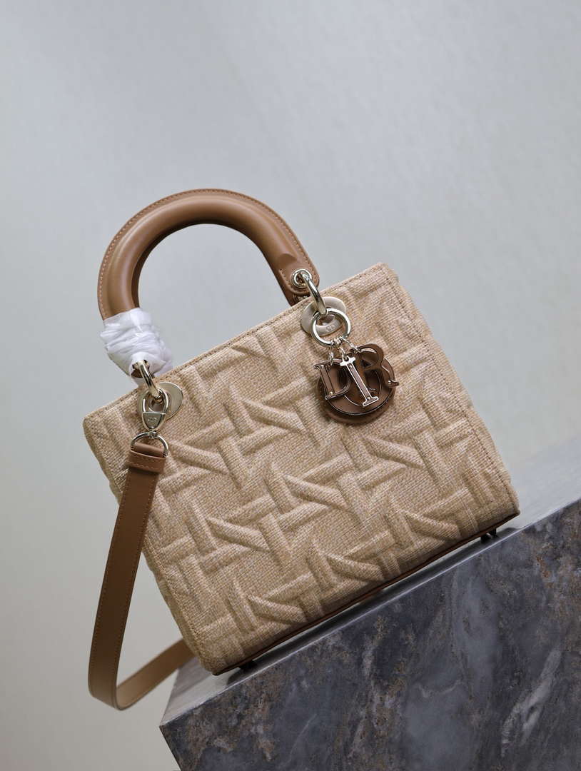 Dior M0565 Medium Lady Dior Bag Brown Graphic canvas