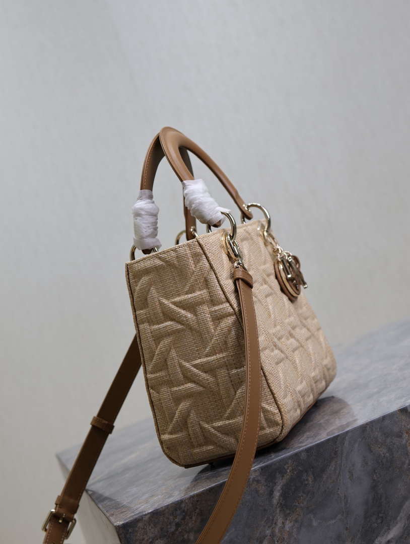 Dior M0565 Medium Lady Dior Bag Brown Graphic canvas