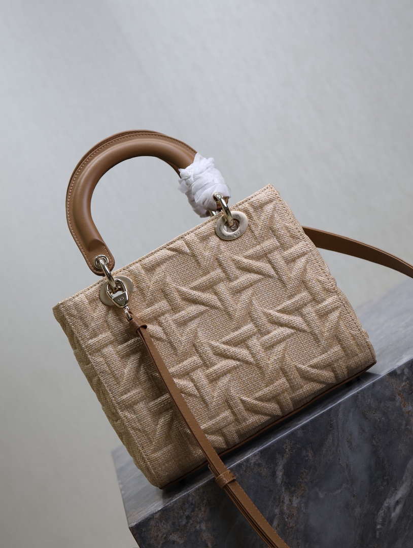 Dior M0565 Medium Lady Dior Bag Brown Graphic canvas