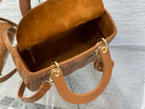 Dior M0565 Medium Lady Dior Bag Caramel Cannage Lambskin Enamel Hardware - Default Title - View 8
