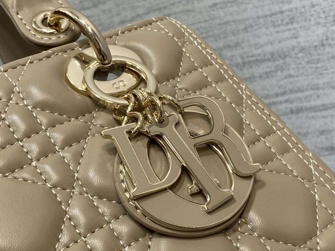 Dior M0565 Medium Lady Dior Bag Mike Tea Cannage Lambskin Enamel Hardware - Default Title - View 3