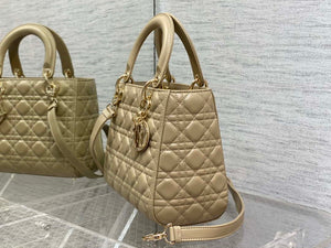 Dior M0565 Medium Lady Dior Bag Mike Tea Cannage Lambskin Enamel Hardware - Default Title - View 6