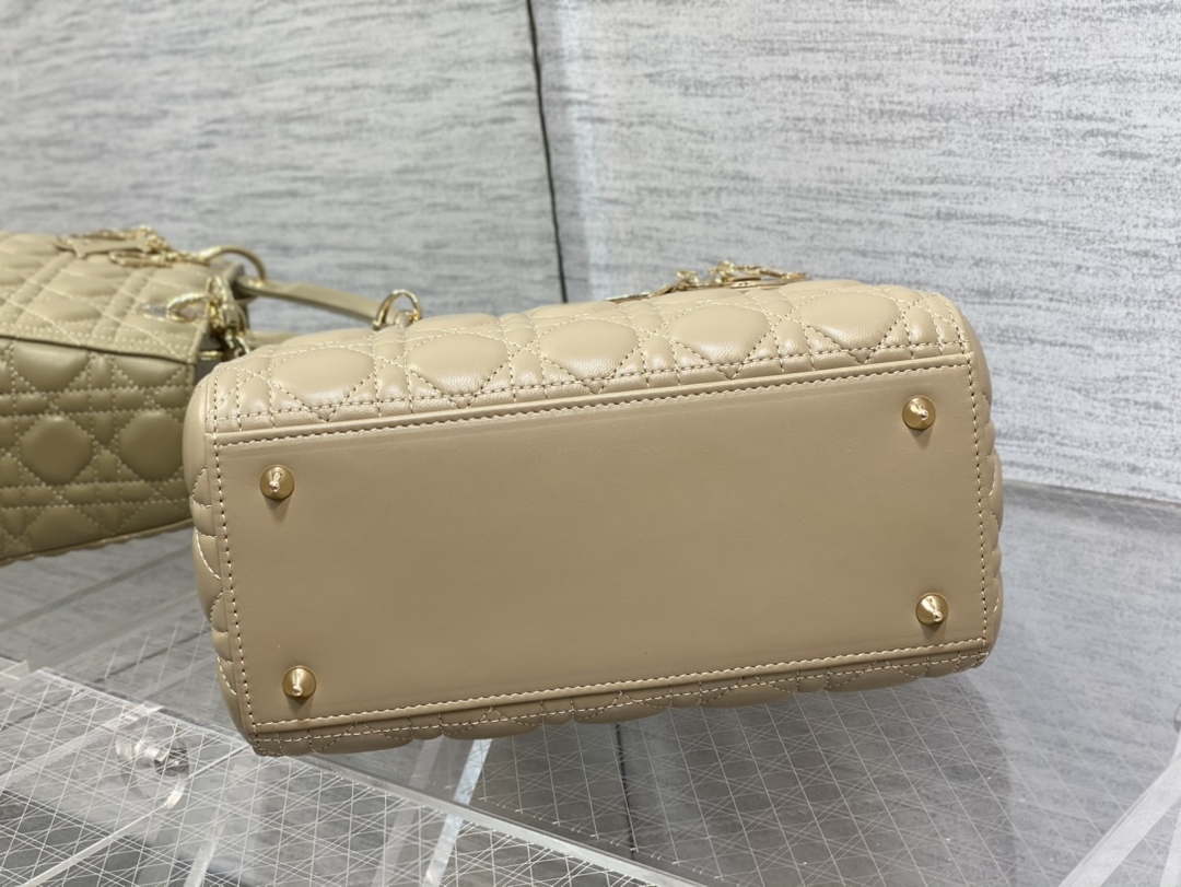 Dior M0565 Medium Lady Dior Bag Mike Tea Cannage Lambskin Enamel Hardware - Default Title - View 7