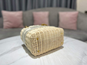 Dior M0565 Medium Lady Dior Bag Natural Wicker Grey - Default Title - View 5