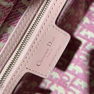 Dior M0565 Medium Lady Dior Bag Natural Wicker Pink - Default Title - View 9