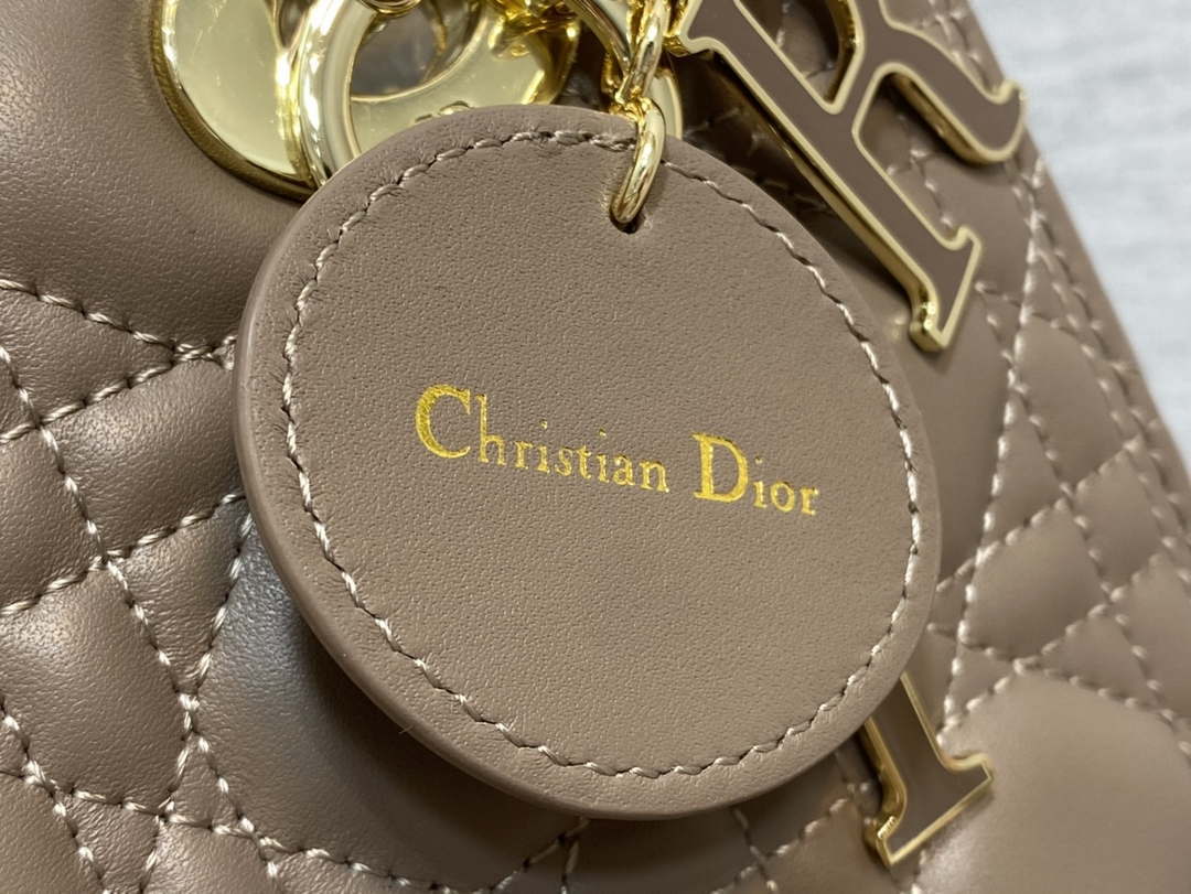 Dior M0565 Medium Lady Dior Bag Taupe Cannage Lambskin Enamel Hardware - Default Title - View 4