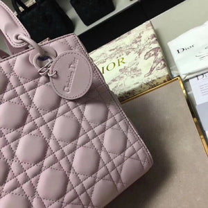 Dior M0565 Medium Lady Dior Cannage Calfskin Bag Pink - Default Title - View 4