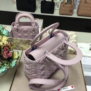 Dior M0565 Medium Lady Dior Cannage Calfskin Bag Pink - Default Title - View 6