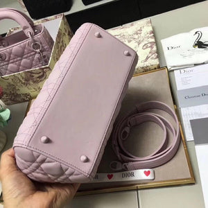 Dior M0565 Medium Lady Dior Cannage Calfskin Bag Pink - Default Title - View 8