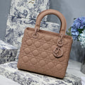 Dior M0565 Medium Lady Dior Cannage Calfskin Bag Tan - Default Title - View 1