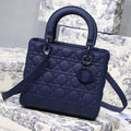 Dior M0565 Medium Lady Dior Cannage Calfskin Bag Navy Blue - Default Title - View 1
