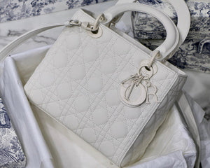 Dior M0565 Medium Lady Dior Cannage Calfskin Bag White - Default Title - View 2