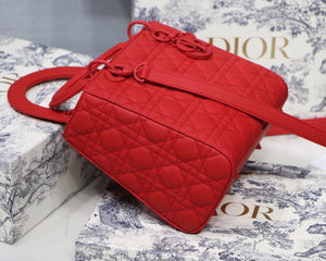 Dior M0565 Medium Lady Dior Cannage Calfskin Bag Red - Default Title - View 5