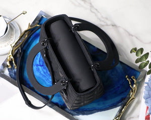 Dior M0565 Medium Lady Dior Cannage Calfskin Bag Black - Default Title - View 8
