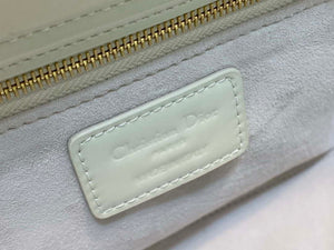 Dior M0565 Medium Lady Dior Patent Cannage Calfskin Bag White Enamel Hardware - Default Title - View 9