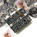 Dior M0566 Large Lady D-Lite Gray de Jouy Embroidery M1056 - Default Title - View 1