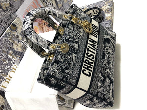 Dior M0566 Large Lady D-Lite Gray de Jouy Embroidery M1056 - Default Title - View 5