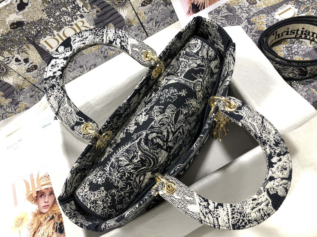 Dior M0566 Large Lady D-Lite Gray de Jouy Embroidery M1056 - Default Title - View 7