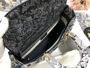 Dior M0566 Large Lady D-Lite Gray de Jouy Embroidery M1056 - Default Title - View 8
