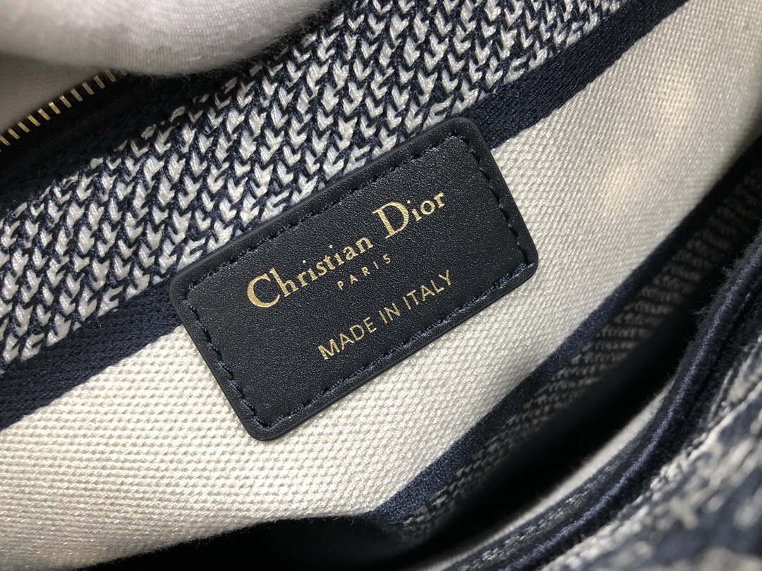 Dior M0566 Large Lady D-Lite Gray de Jouy Embroidery M1056