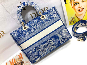 Dior M0566 Large Lady D-Lite Blue Toile de Jouy Embroidery M1053 - Default Title - View 2