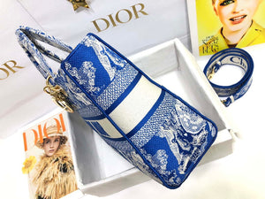Dior M0566 Large Lady D-Lite Blue Toile de Jouy Embroidery M1053 - Default Title - View 3