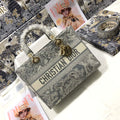 Dior M0566 Large Lady D-Lite Gray de Jouy Embroidery M1055 - Default Title - View 1