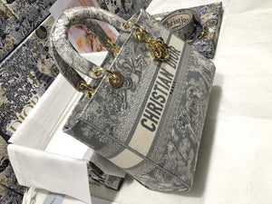 Dior M0566 Large Lady D-Lite Gray de Jouy Embroidery M1055 - Default Title - View 5