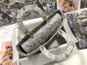 Dior M0566 Large Lady D-Lite Gray de Jouy Embroidery M1055 - Default Title - View 7