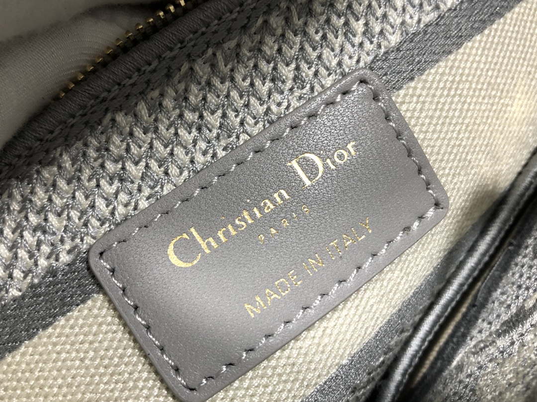 Dior M0566 Large Lady D-Lite Gray de Jouy Embroidery M1055 - Default Title - View 9