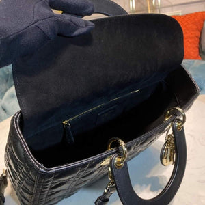 Dior M0566 Large Lady Dior Bag Black Cannage Lambskin - Voguebags