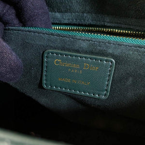 Dior M0566 Large Lady Dior Bag Dark Green Cannage Lambskin - Voguebags