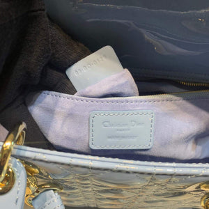 Dior M0566 Large Lady Dior Cannage Calfskin Bag Blue - Default Title - View 9