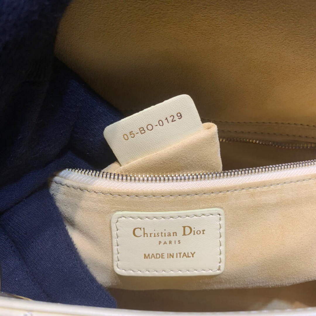 Dior M0566 Large Lady Dior Cannage Calfskin Bag Yellow