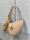 Dior M05909 Saddle Shoulder Pouch Apricot Goatskin