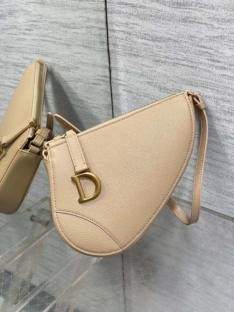 Dior M05909 Saddle Shoulder Pouch Apricot Goatskin - Default Title - View 2