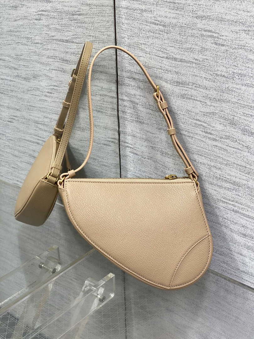 Dior M05909 Saddle Shoulder Pouch Apricot Goatskin - Default Title - View 4
