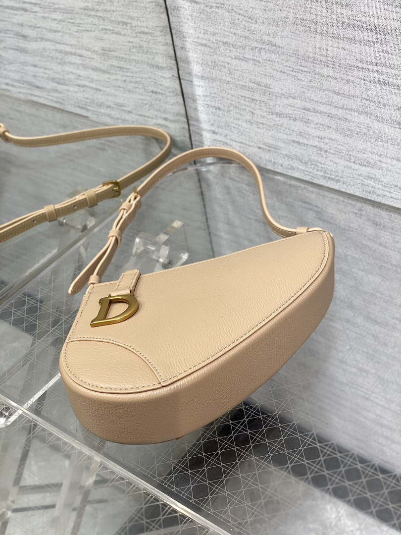 Dior M05909 Saddle Shoulder Pouch Apricot Goatskin - Default Title - View 6