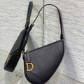 Dior M05909 Saddle Shoulder Pouch  Black Goatskin - Default Title - View 1
