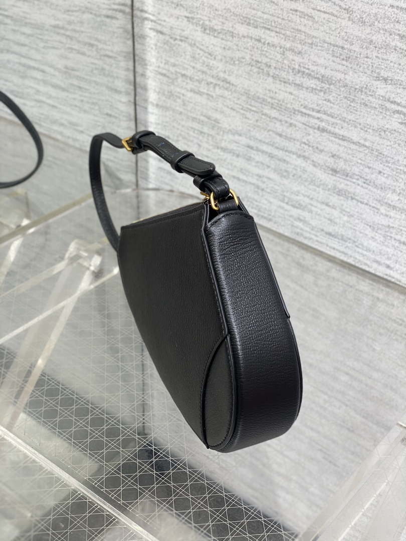 Dior M05909 Saddle Shoulder Pouch  Black Goatskin - Default Title - View 5