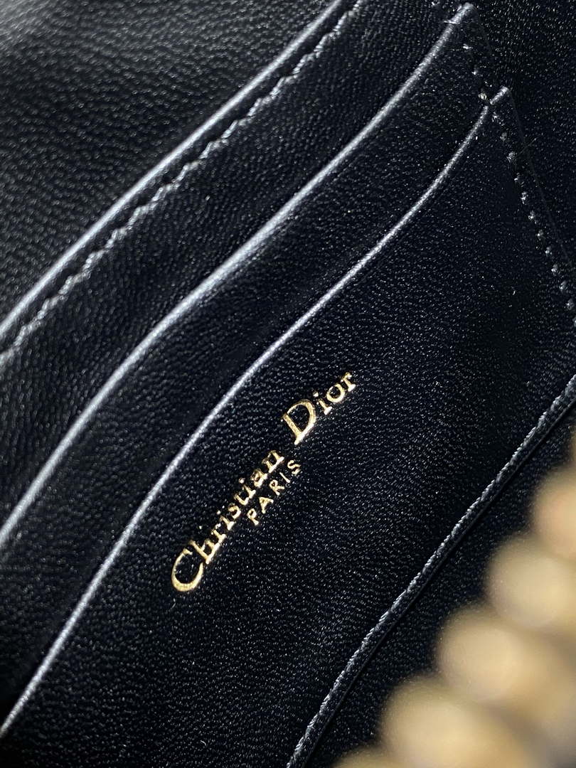 Dior M05909 Saddle Shoulder Pouch  Black Goatskin