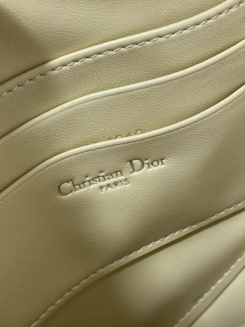 Dior M05909 Saddle Shoulder Pouch Pastel Yellow Goatskin