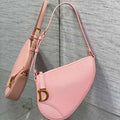 Dior M05909 Saddle Shoulder Pouch Melocoton Pink Goatskin - Default Title - View 1
