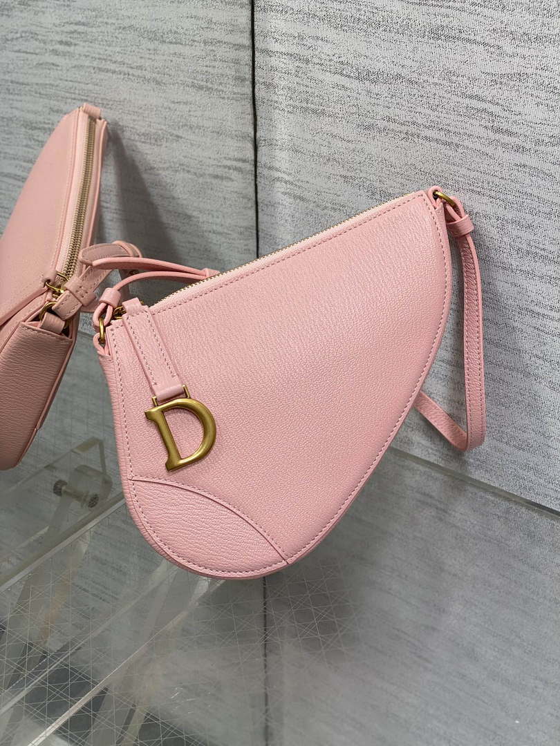 Dior M05909 Saddle Shoulder Pouch Melocoton Pink Goatskin - Default Title - View 2