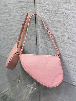 Dior M05909 Saddle Shoulder Pouch Melocoton Pink Goatskin - Default Title - View 4