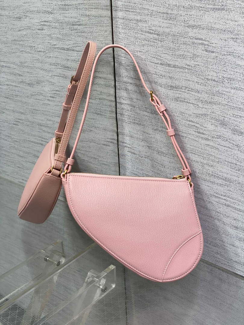 Dior M05909 Saddle Shoulder Pouch Melocoton Pink Goatskin - Default Title - View 4
