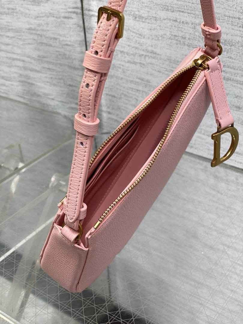 Dior M05909 Saddle Shoulder Pouch Melocoton Pink Goatskin - Default Title - View 8