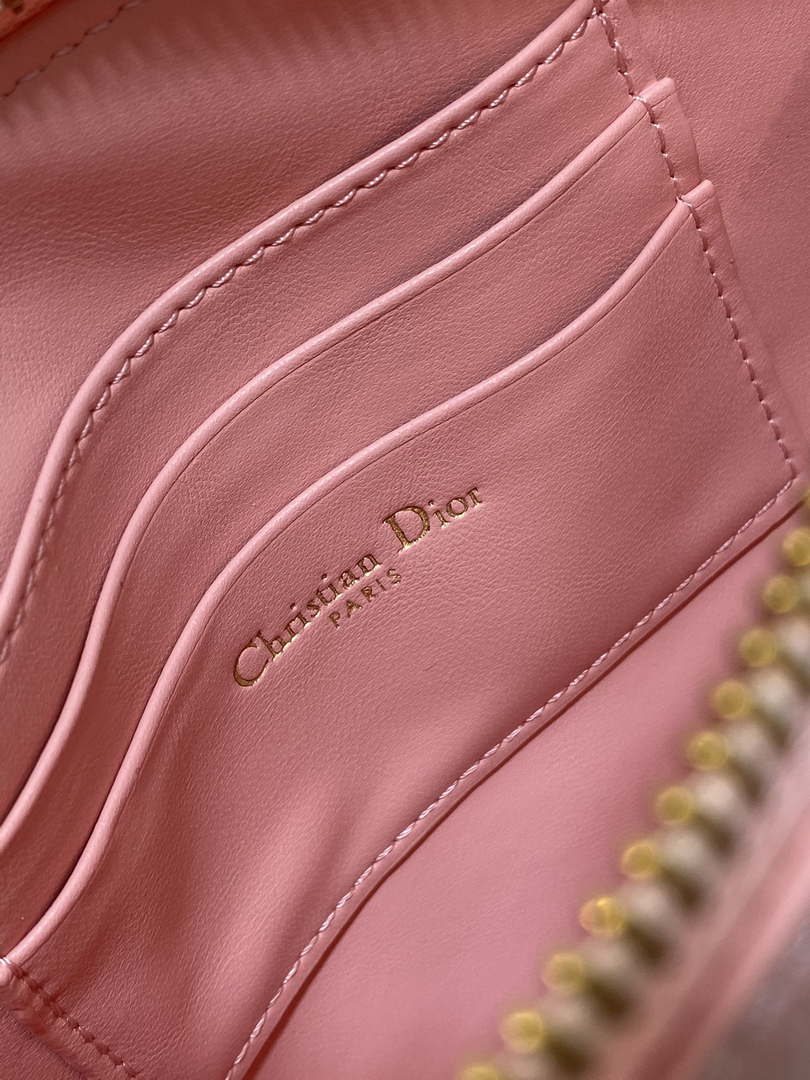 Dior M05909 Saddle Shoulder Pouch Melocoton Pink Goatskin